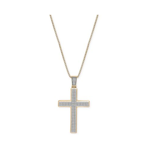 Macys Mens Diamond Cross 22 Pendant Necklace (1 ct. t.w.)