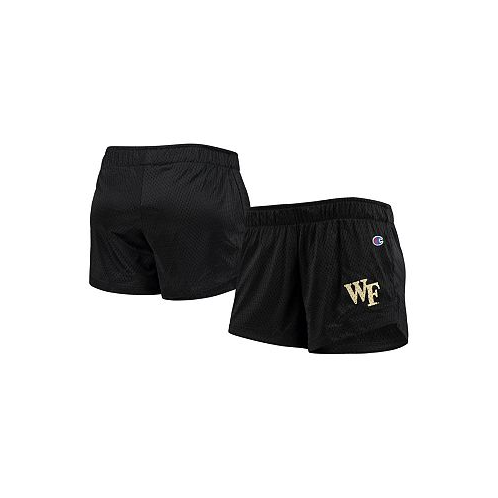 Champion Womens Black Wake Forest Demon Deacons Logo Mesh Shorts