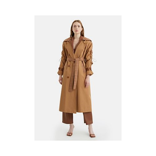 NOCTURNE Womens Double-Breasted Trench Coat
