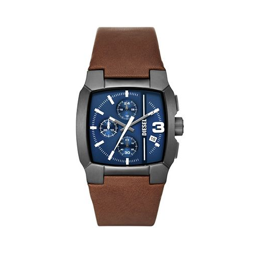 Diesel Mens Cliffhanger Quartz Chronograph Brown Leather Watch 40mm