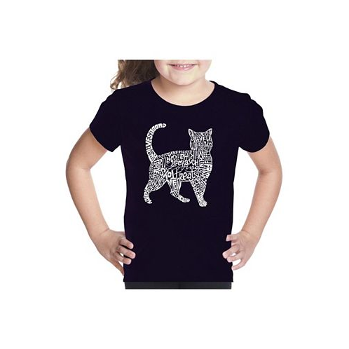 LA Pop Art Big Girls Word Art T-shirt - Cat