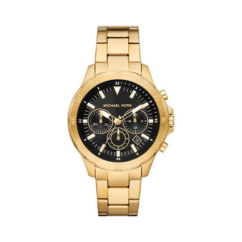 Michael Kors Mens Greyson Chronograph Gold-Tone Stainless Steel Watch 43mm