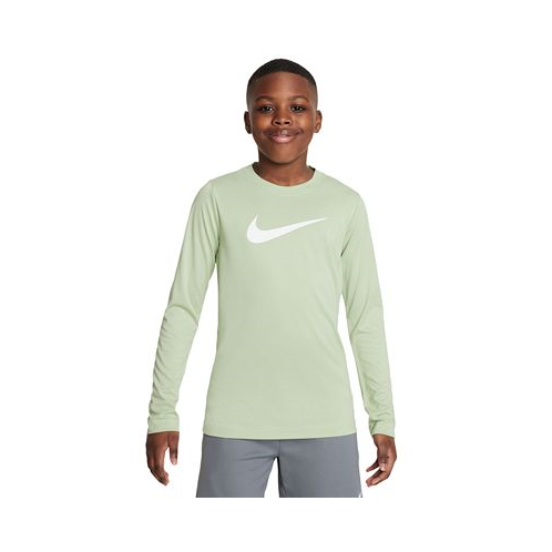 Nike Big Kids Dri-FIT Legend Logo-Print Long-Sleeve Training T-Shirt