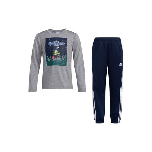 Adidas Little Boys Polyester Melange T-shirt and Joggers 2 Piece Set