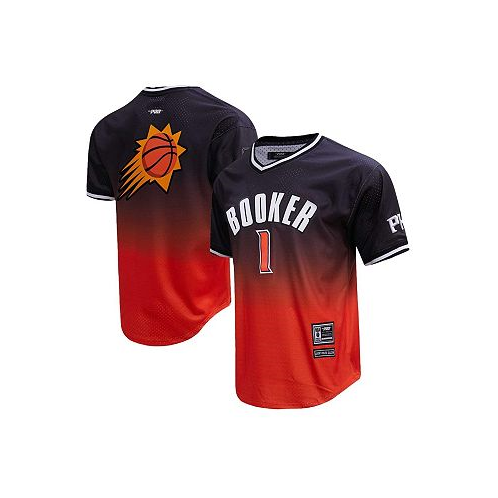 Pro Standard Mens Devin Booker Black Orange Phoenix Suns Ombre Name and Number T-shirt