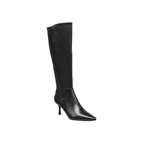 French Connection Womens Logan Leather Pointed Toe Straight Boots