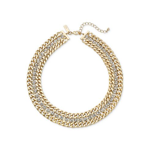 I.N.C. International Concepts Two-Tone Crystal Necklace 17 + 3 extender