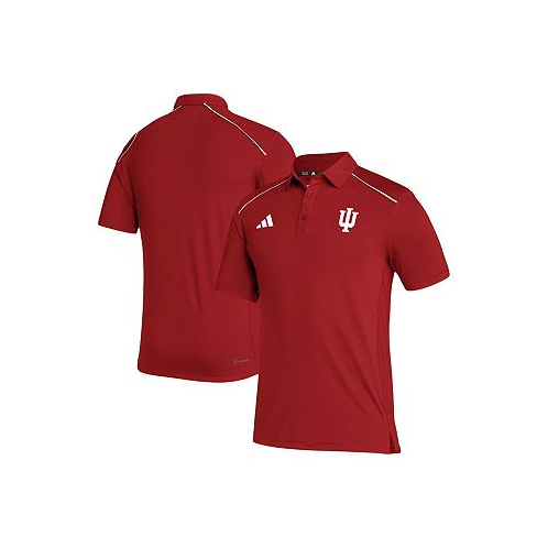 Adidas Mens Crimson Indiana Hoosiers Coaches AEROREADY Polo Shirt