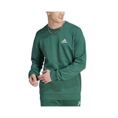 Adidas Mens Feel Cozy Essentials Classic-Fit Embroidered Logo Fleece Sweatshirt