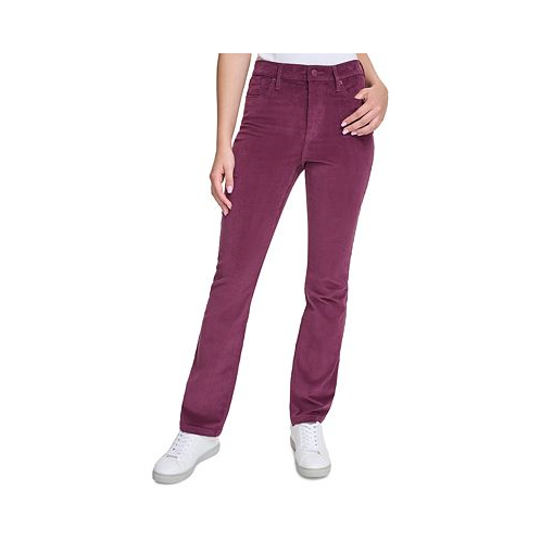 Calvin Klein Jeans Womens High-Rise Bootcut Corduroy Pants