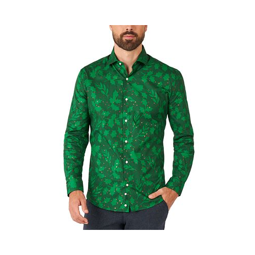 OppoSuits Mens Long-Sleeve Green Berry Shirt