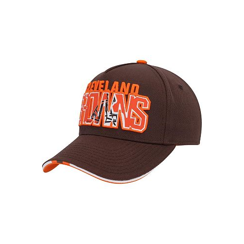 Outerstuff Big Boys and Girls Brown Cleveland Browns On Trend Precurved A-Frame Snapback Hat