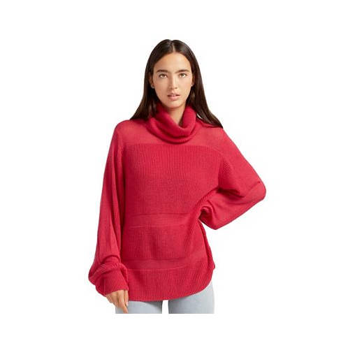 Belle & Bloom Womens Women Nevermind Sheer Panelled Knit Sweater