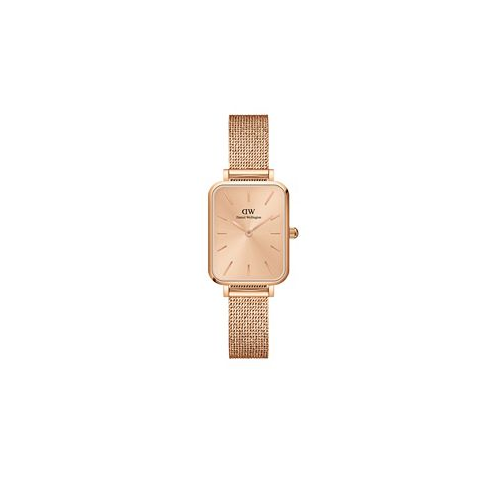 Daniel Wellington Womens Quadro Unitone Rose Gold-Tone Stainless Steel Watch 20 x 26mm