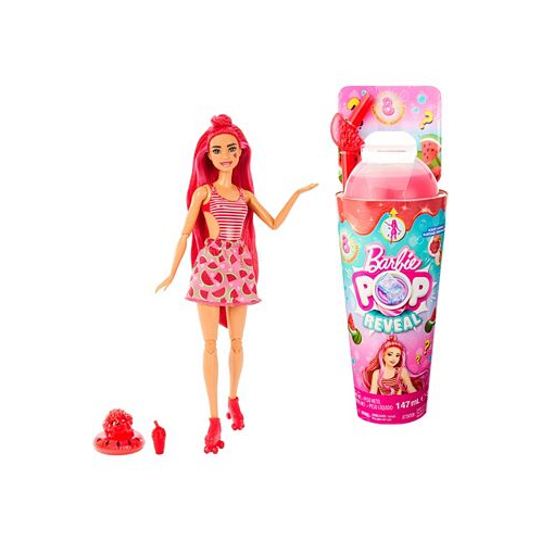 Barbie Pop Reveal Fruit Series Watermelon Crush Doll 8 Surprises Include Pet Slime Scent & Color Change