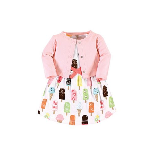 Touched by Nature Toddler Girls Organic Cotton Dress and Cardigan Popsicle