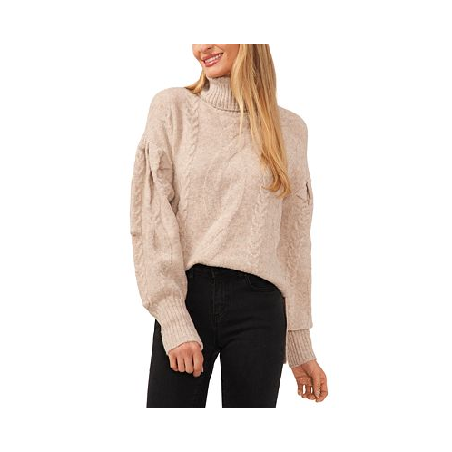 CeCe Womens Cable-Knit Turtleneck Sweater