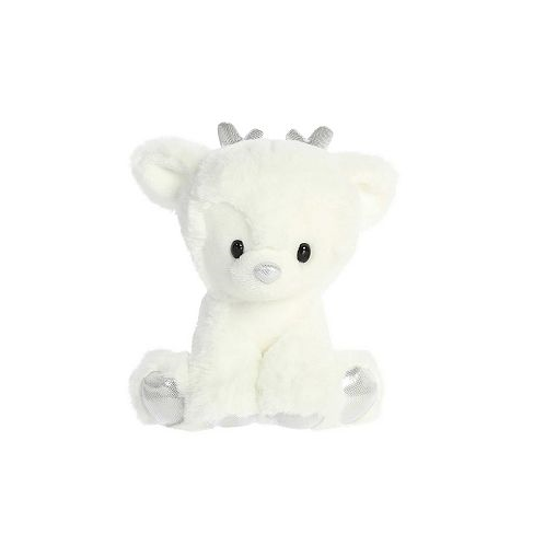 Aurora Small Dashing Reindeer Holiday Festive Plush Toy White 8