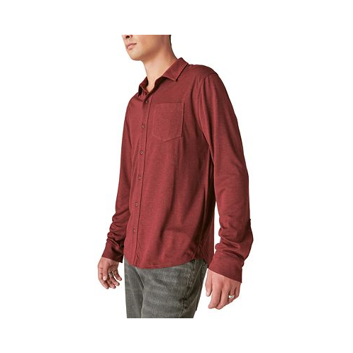 Lucky Brand Mens Long Sleeve Button-Front Jersey Shirt