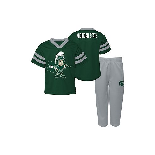Outerstuff Toddler Boys and Girls Green Michigan State Spartans Two-Piece Red Zone Jersey and Pants Set