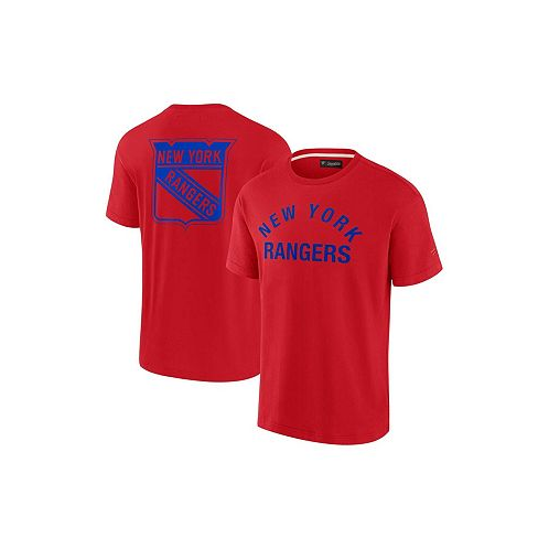 Fanatics Signature Mens and Womens Red New York Rangers Super Soft Short Sleeve T-shirt
