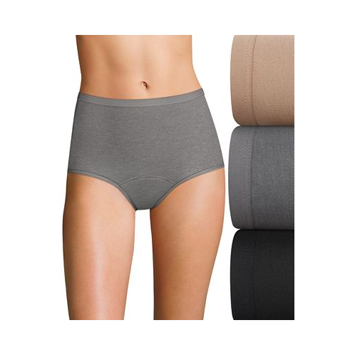 Hanes Womens 3-Pk. Moderate Period Brief Underwear 40FDM3
