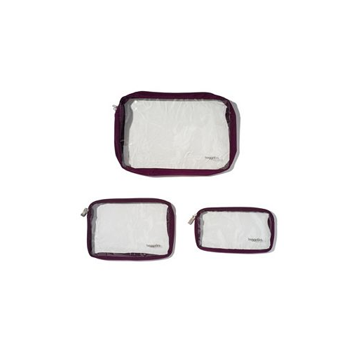 Baggallini Womens Clear Travel Pouches Set of 3