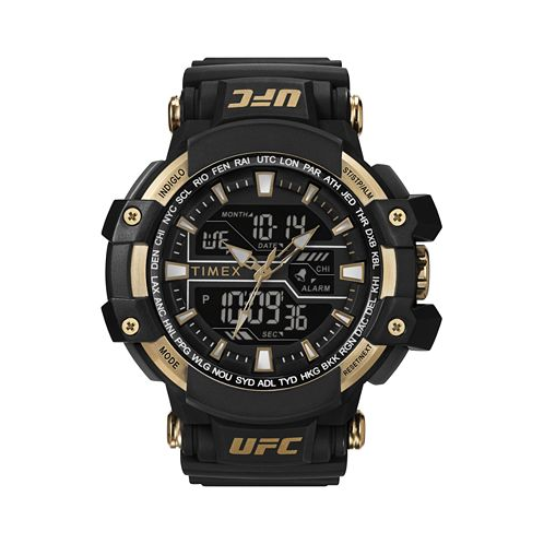 Timex UFC Mens Combat Analog-Digital Black Resin Watch 53mm