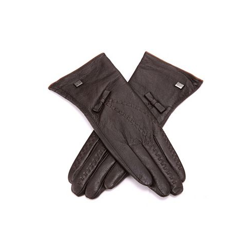 Mio Marino Womens Bow Design Waterproof Leather Gloves
