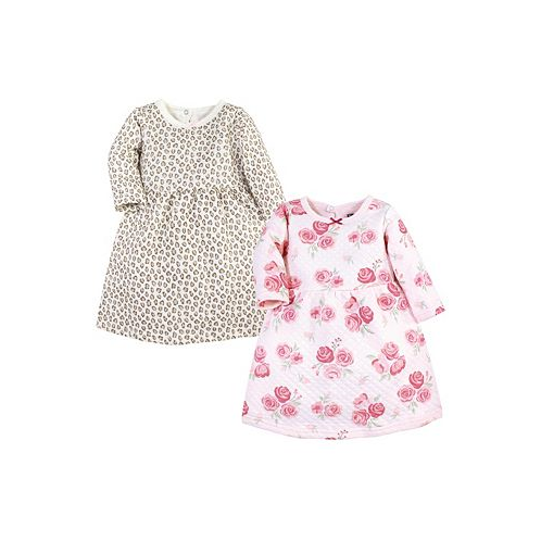 Hudson Baby Baby Girls Cotton Dresses Blush Rose Leopard