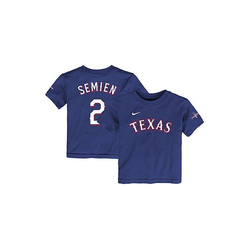 Nike Toddler Boys and Girls Marcus Semien Royal Texas Rangers 2023 World Series Champions Name and Number T-shirt