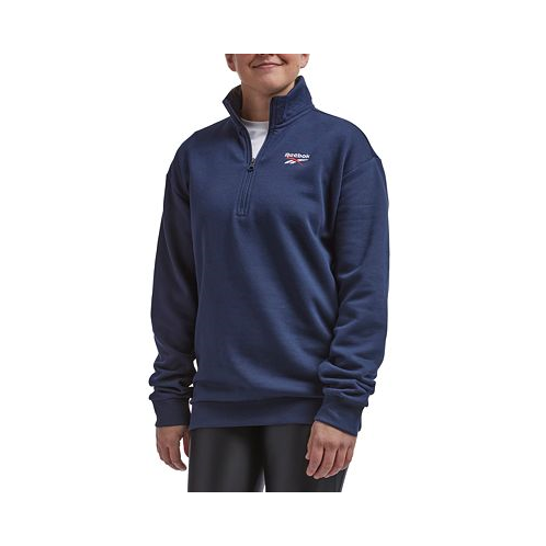 Reebok Mens Identity Regular-Fit Quarter-Zip Fleece Sweatshirt