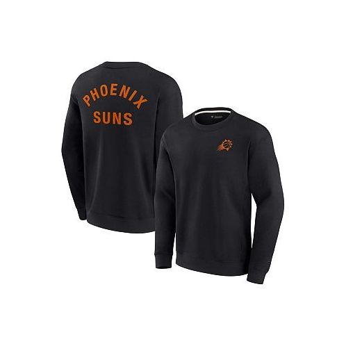 Fanatics Signature Mens and Womens Black Phoenix Suns Super Soft Fleece Oversize Arch Crew Pullover Sweatshirt