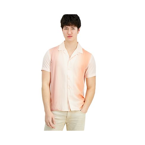 I.N.C. International Concepts Mens Merrit Short Sleeve Button-Front Printed Camp Shirt