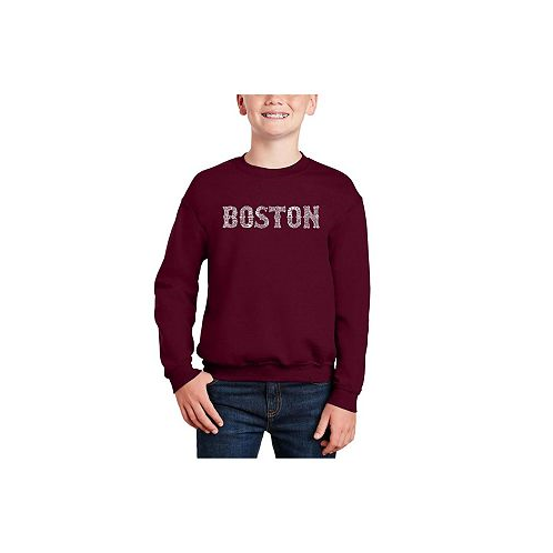 LA Pop Art Boston Neighborhoods - Big Boys Word Art Crewneck Sweatshirt