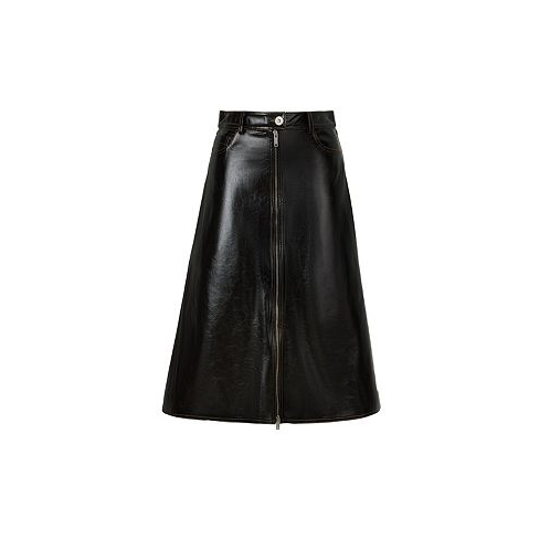 NOCTURNE Womens Tumbled Leather Skirt