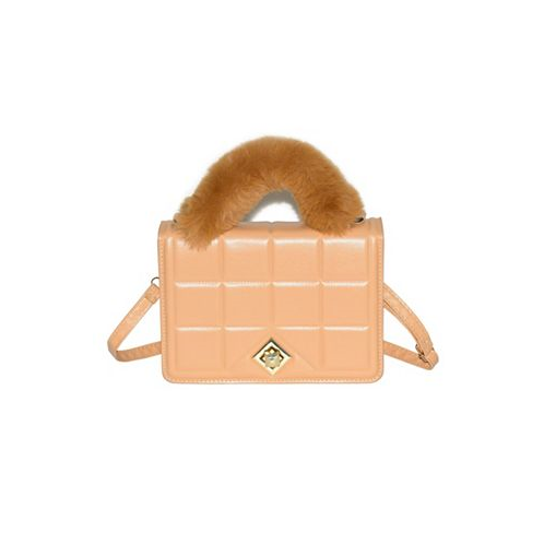 NICCI Ladies Handbag with Faux Fur Handle