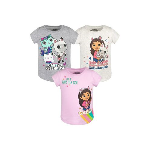 Dreamworks Gabbys Dollhouse Pandy Paws Girls 3 Pack T-Shirts Toddler| Child