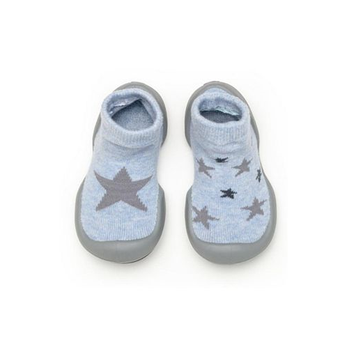 Komuello Baby Girl Boy First Walk Sock Shoes Twinkle - Heather Blue