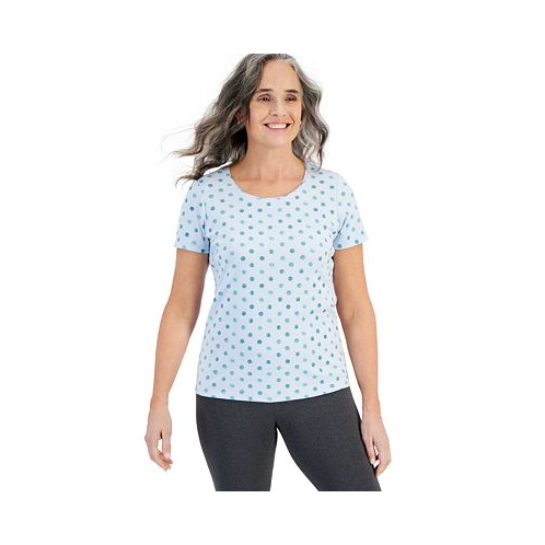 Style & Co Womens Short-Sleeve Printed Scoop-Neck Top