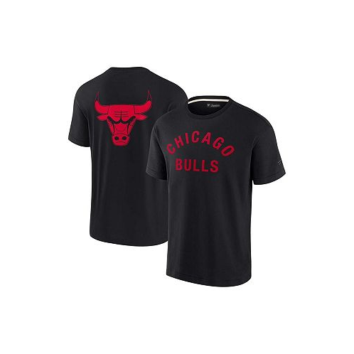 Fanatics Signature Mens and Womens Black Chicago Bulls Super Soft T-shirt