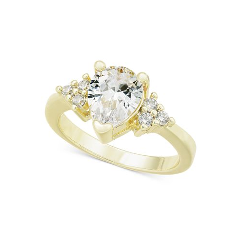 Charter Club Gold-Tone Pave & Pear-Shape Cubic Zirconia Ring