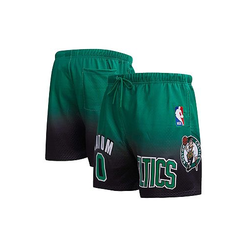 Pro Standard Mens Jayson Tatum Black Kelly Green Boston Celtics Ombre Name and Number Shorts