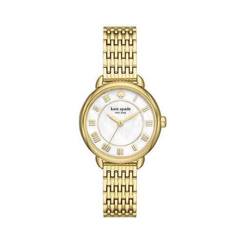 Kate spade new york Womens Lily Avenue Three Hand Gold-Tone Stainless Steel Watch 34mm