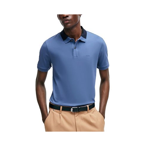 Hugo Boss Mens Color-Blocked Collar Slim-Fit Polo Shirt