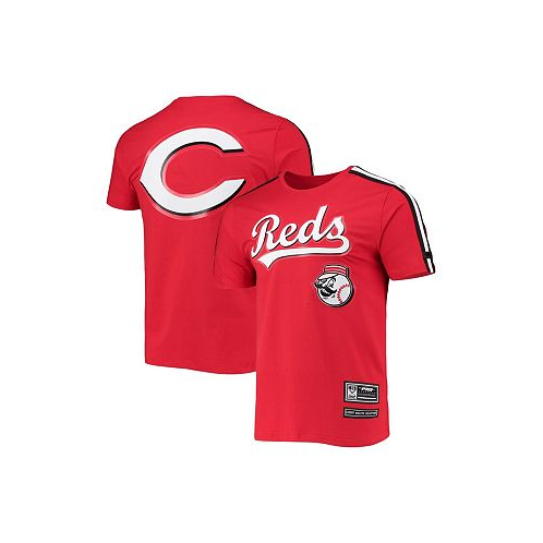 Pro Standard Mens Red Black Cincinnati Reds Taping T-shirt