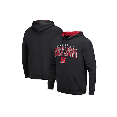 Colosseum Mens Black Rutgers Scarlet Knights Resistance?Pullover Hoodie