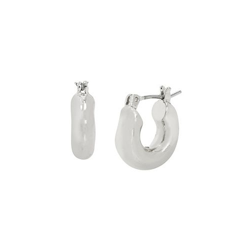 Robert Lee Morris Soho Silver-Tone Sculpted Hoop Earrings