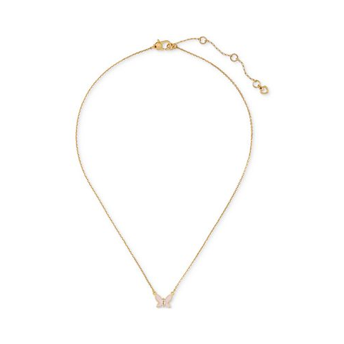 Kate spade new york Gold-Tone Cubic Zirconia & Colored Butterfly Pendant Necklace 16 + 3 extender