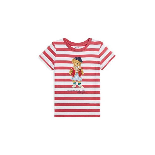 Polo Ralph Lauren Toddler and Little Girls Striped Polo Bear Cotton Jersey T-shirt